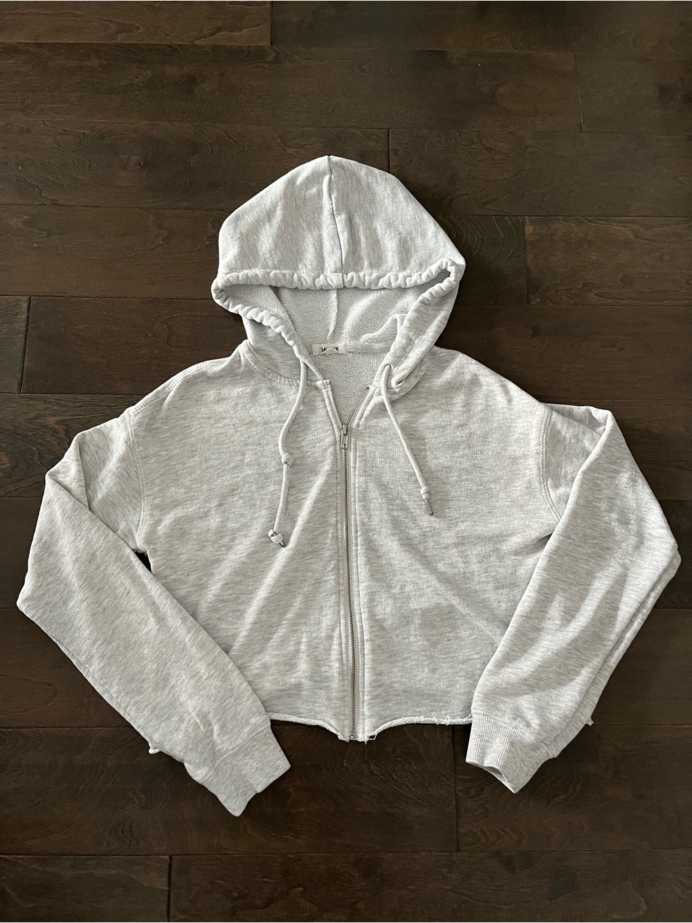 Garage Grey Cropped Hoodie
